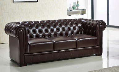 Europa Chesterfield 3 Seater Leather Sofa